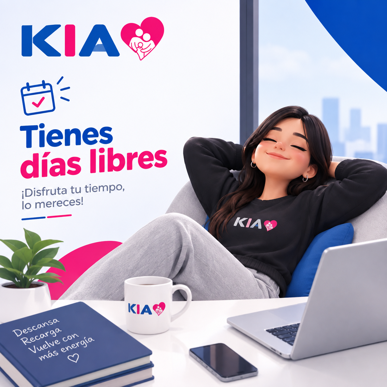 Tienes días libres. Disfruta tu tiempo, lo mereces.
